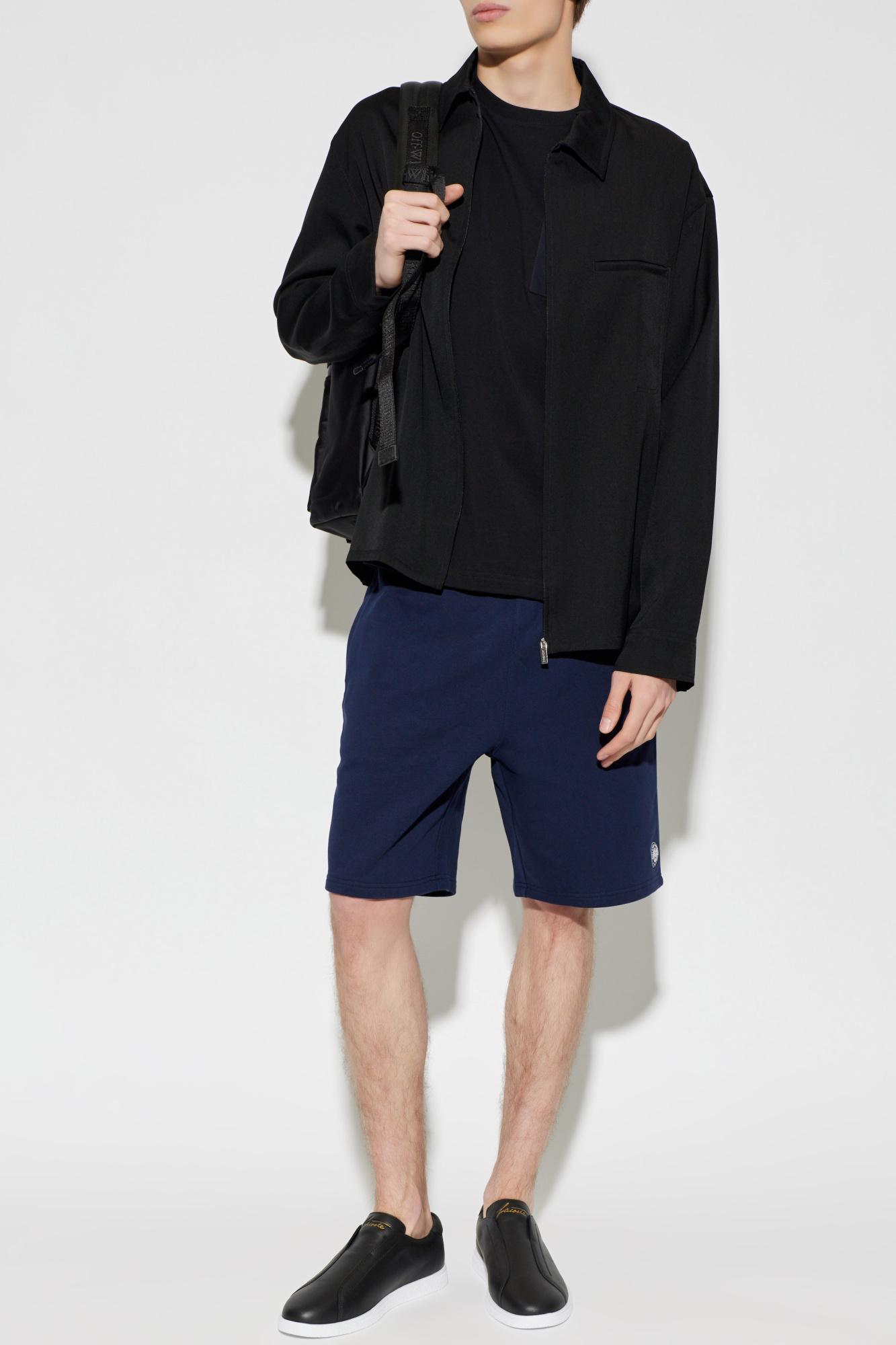 Navy blue Sweat shorts with logo patch Lacoste - Vitkac PG